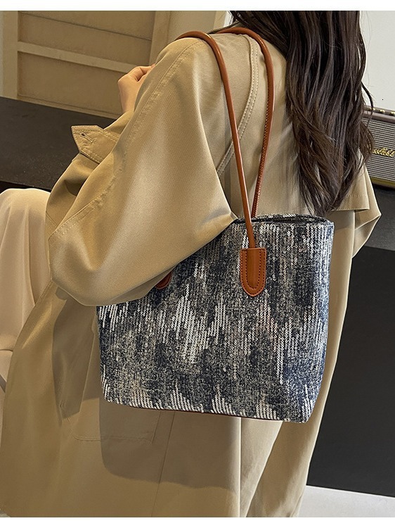 Denim For Women, Large Capacity New Casual Single Shoulder Shopping Bag, Autumn College Student Bag Designer Bags Handbags Women