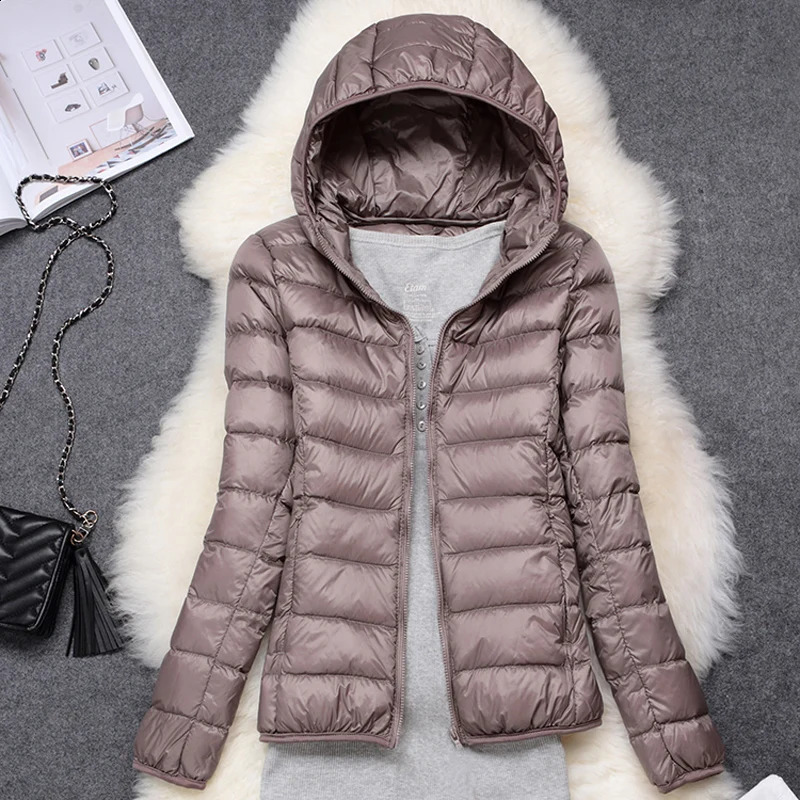 Women Puffer Jacket 15 Colors Plus Size 5XL 6XL 7XL Spring Autumn Female Ultra Lightweight Packable Hooded Down Coats 241105