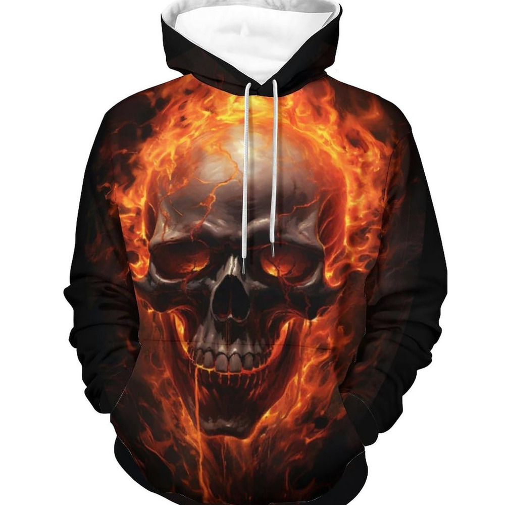 Hoodie for Mens Womens 3D Printed Skull Fashion Sweatshirt,Halloween Costumes for Men Graphic Hoodies sweatshirt Pullover Long Sleeve Fashionable, coo