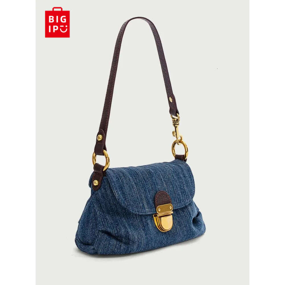 Designer Bag Advanced Fold Lock Crossbody Bag Women Fashion Casual Underarm Handbag 2024 Denim Shoulder Bag Vintage Female Messenger Bag Saddle bag