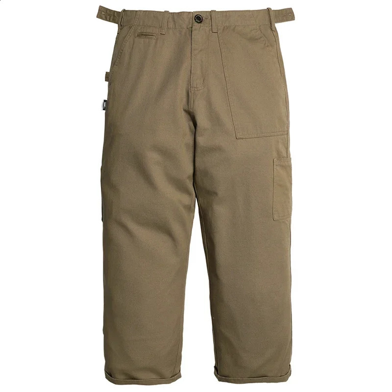 Multi pocket cargo pants mens streetwear loose straight casual bag pants mens wide leg canvas work pants 241105