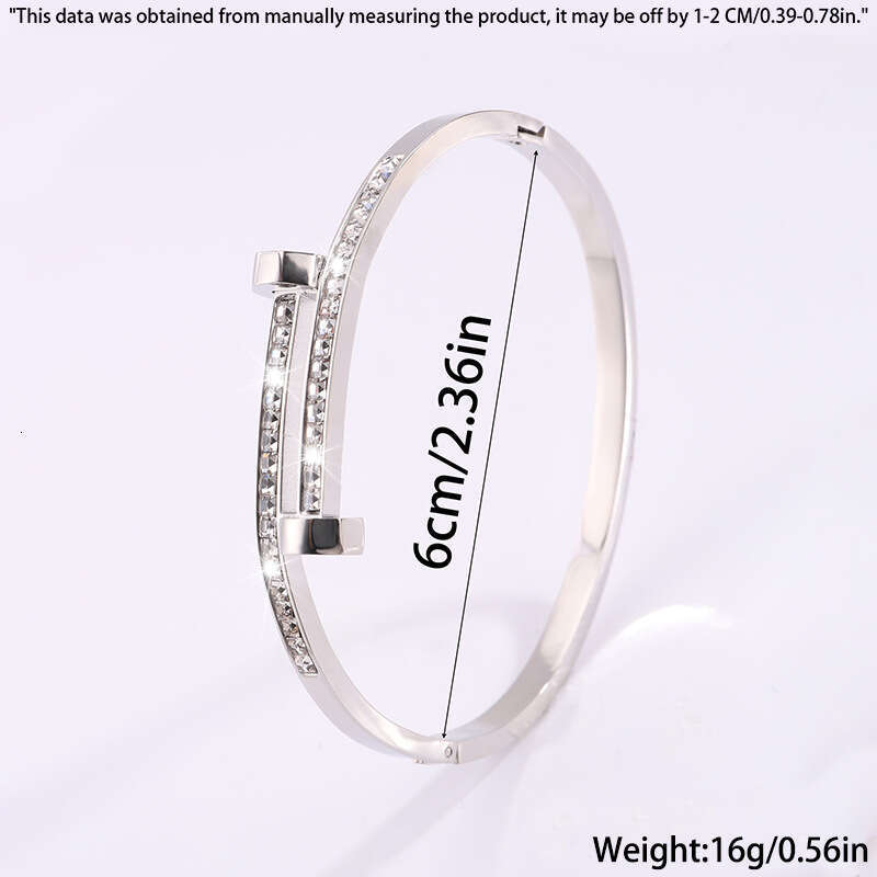 Titanium steel with double headed nails and full dia for girls fashionable temperament versatile bracelet