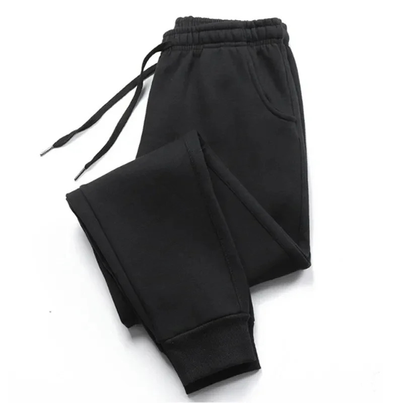 Mans Sweatpants Autumn Winter Print Fleece Warm Jogging Pants Male Outdoor Tracksuits Harajuku Streetwear Casual Trousers 241104
