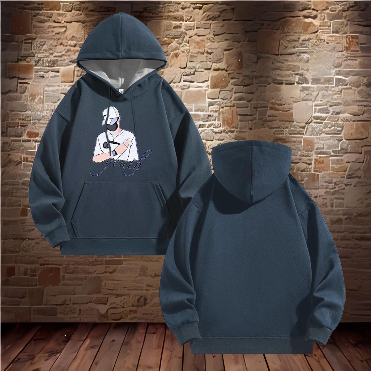 DIY Customized Men's Hooded Sweatshirt Breathable High Quality Men Clothes Hoodie DIY Anime Clothings Street wear Hip Hop 350g Cotton