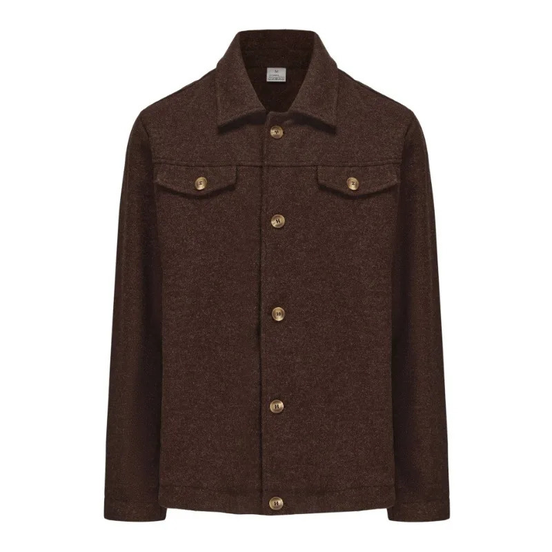 Mens Autumn Winter Woolen Jackets Fashion Business Casual Slim Solid Wool Coats Street Outdoor High Quality Outerwear 241104