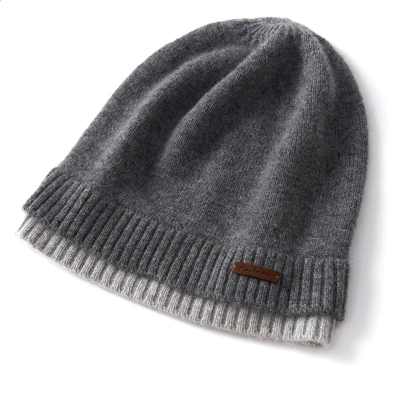 Soft Waxy Cashmere Hat Spring And Autumn Womens HighEnd DoubleLayer Color Knitted Warm Fashionable Baotou Casual 241105