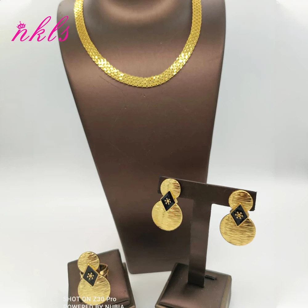 Jewelry Sets For Women Gold Color Chain Earrings Ring Ethiopian The Latest African Nigeria Jewelry Party 241105