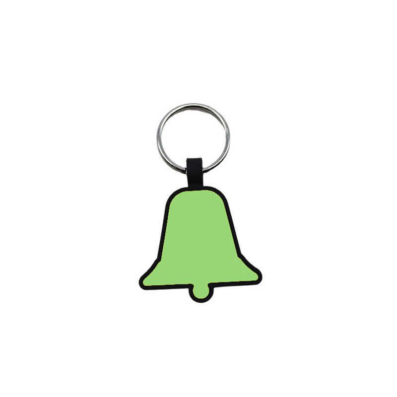 Fashion Bell Dog Tags Keyring Food Grade Silicone Pet Tag DIY Cat And Dog ID Card Keychains