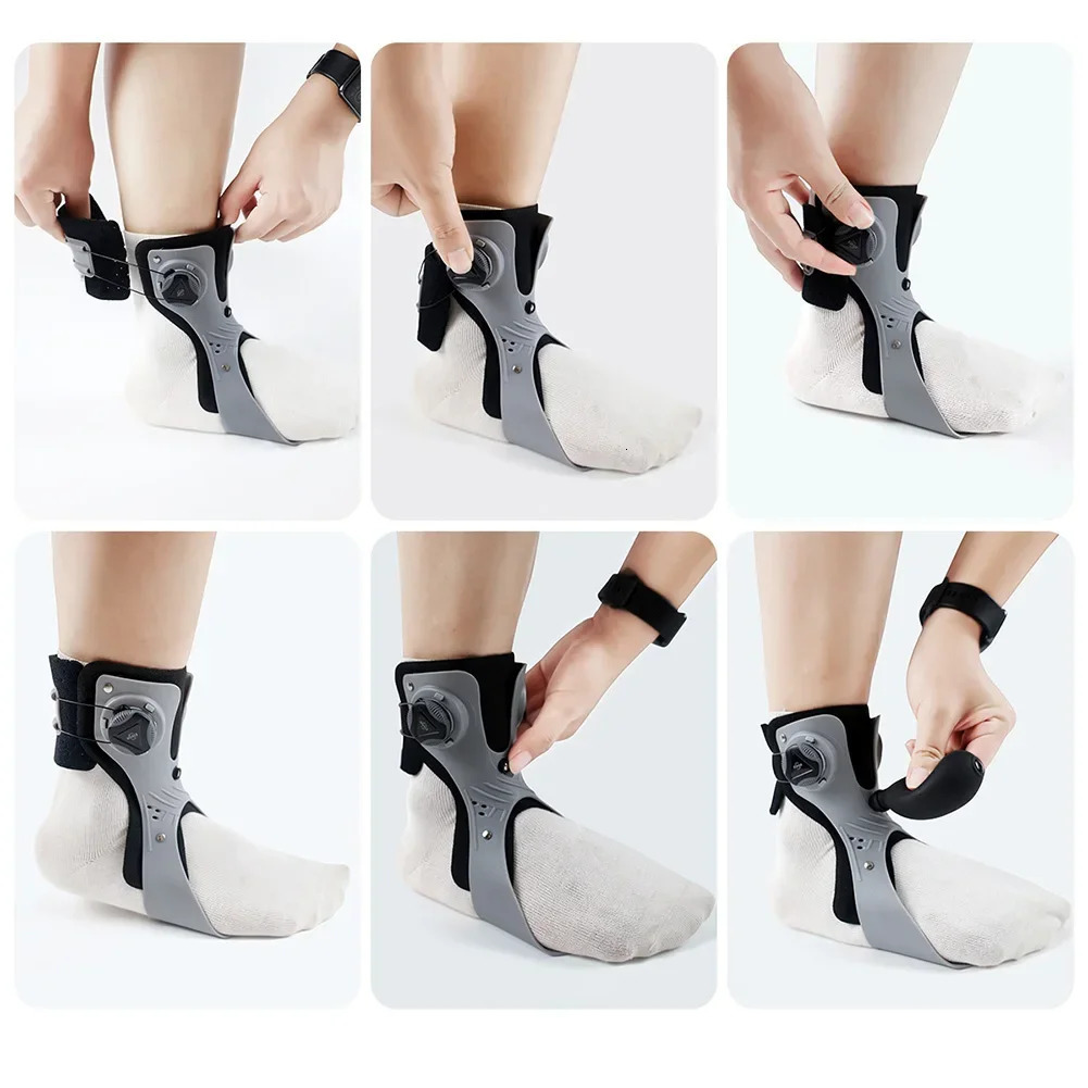 Orthopedic ankle support with straight leg brace equipped with comfortable inflatable airbags suitable for walking with half shoulder straps and sneak