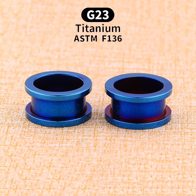 2pcs 3-16mm ASTM F-136 Titanium Pulley Ear Tunnels Plugs Black Gold Color Expander Stretcher Ear Gauges Piercing Body Jewelry Can be anodized