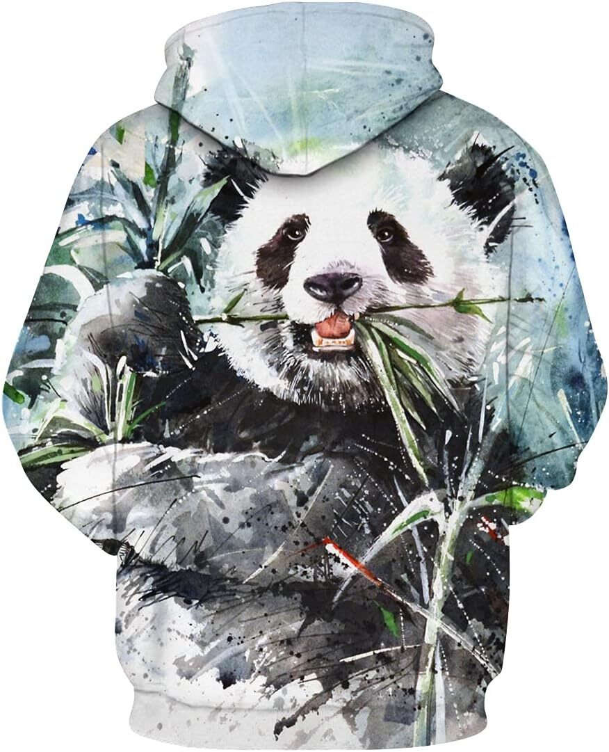 Hoodie for Mens Womens Cute Panda Print Hooded Pullover Novelty Hoodie for Mens Womens Graphic Hoodies sweatshirt Pullover Long Sleeve cool, and warm