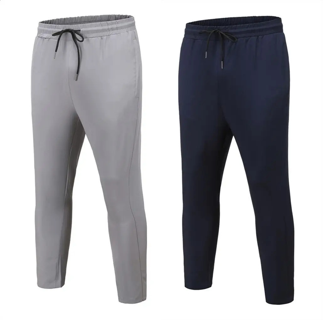 Spring and autumn mens track and field clothes sports pants loose elastic waist fast drying training solid runner breathable casual straight pants 241