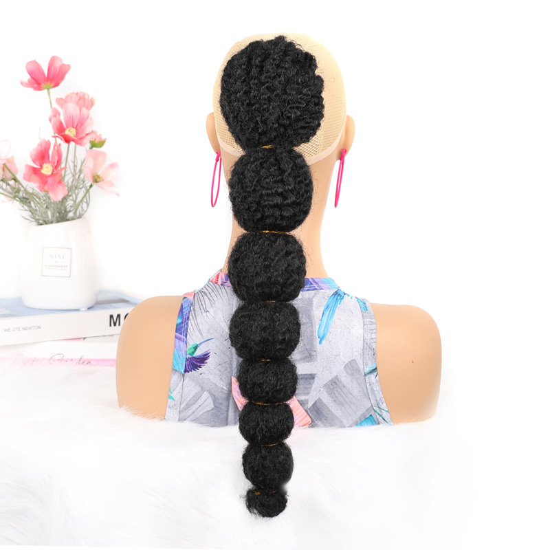 18 Inch Lantern Ponytail Rope Lantern Ponytail Caterpillar Bubble Ponytails Draw Rope Synthetic Hair