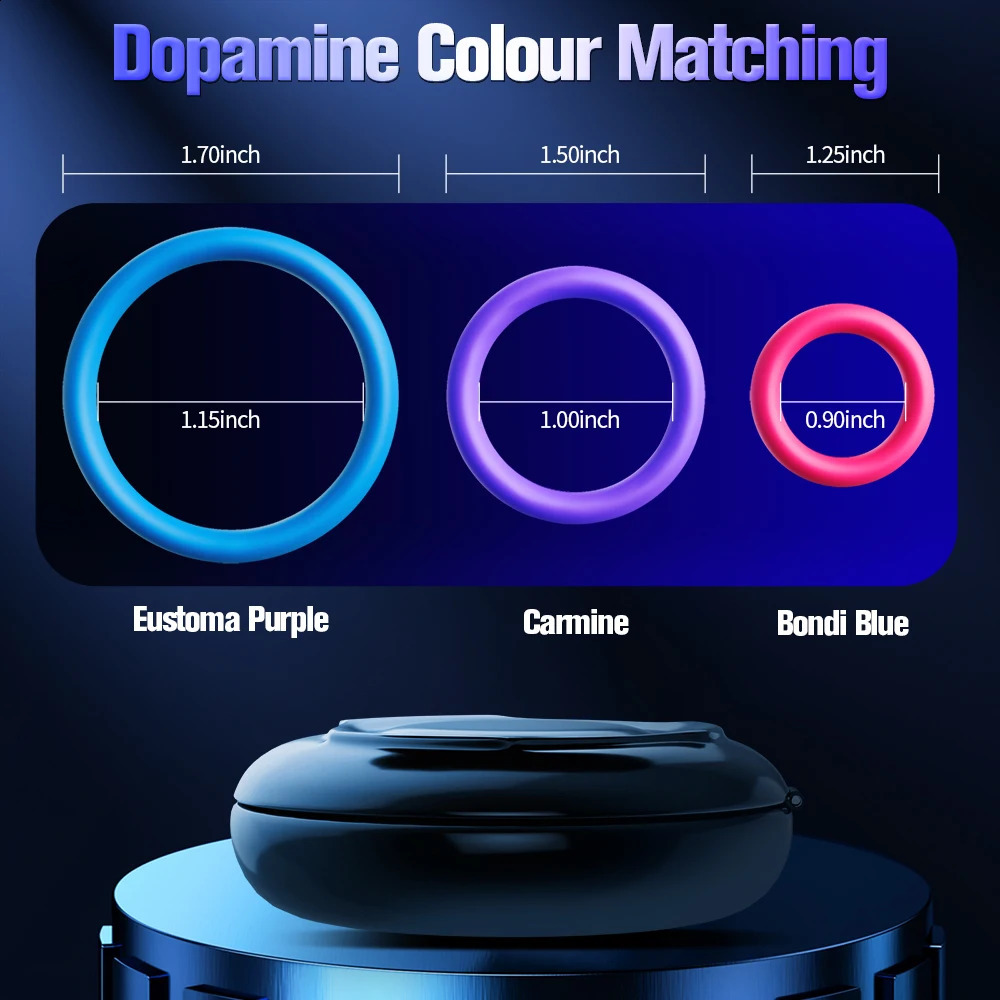 3Pcs Penis Ring For Men Dick Delayed Ejaculation Enhance Erection Cock Lasting Trainer Semen Lock Reusable Adult Sex Toys 241105