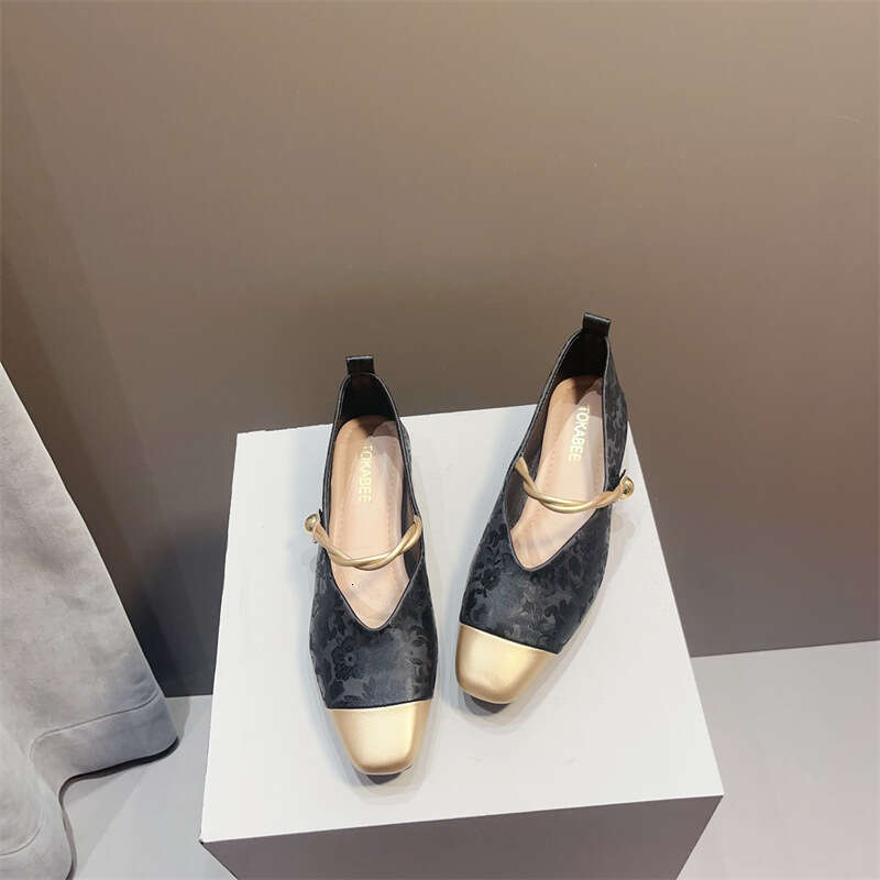 French Elegant Coarse Follow Up For Women Korean Autumn New Edition Mary Jane Shallow Mouth Temperament Soft Leather Women's Shoes