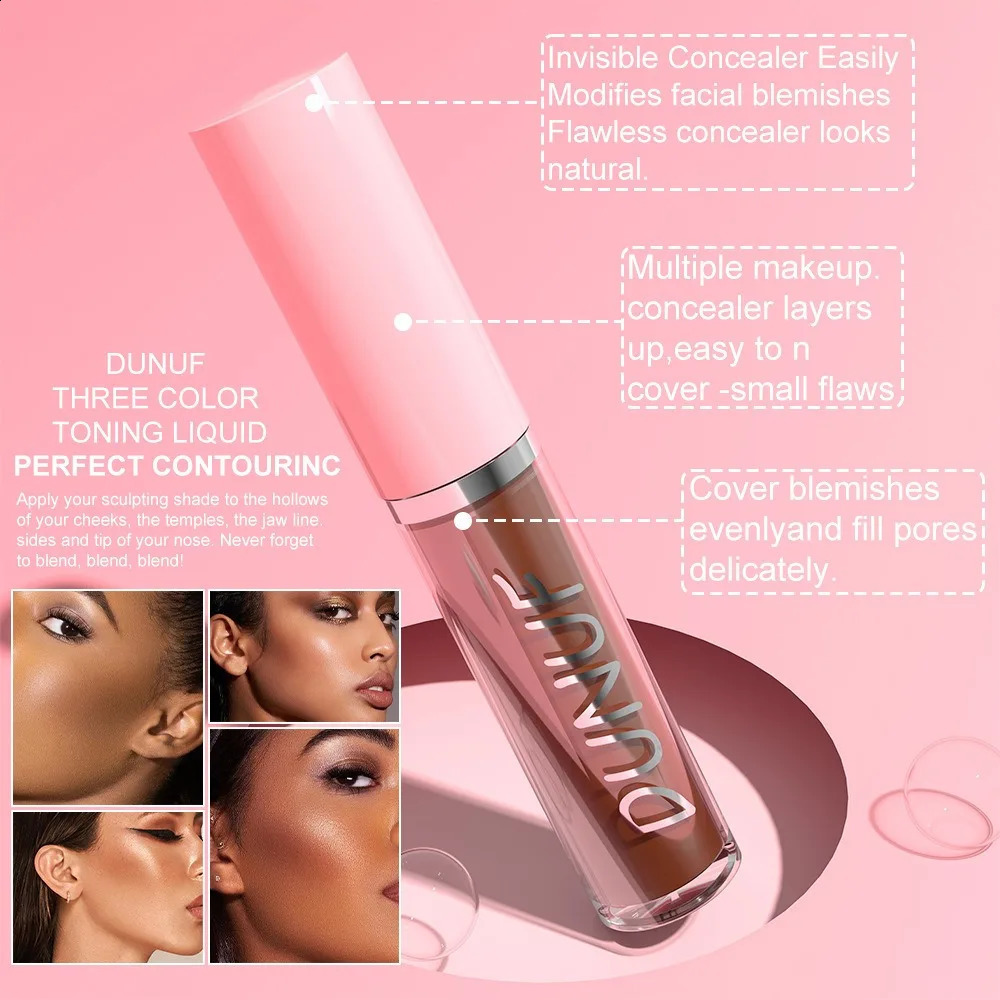 Dark Matte Liquid Contour Stick Natural Shadow Concealer Waterproof Lasting Contouring Wand V-face Shaping Face Outline Bronzer 241105