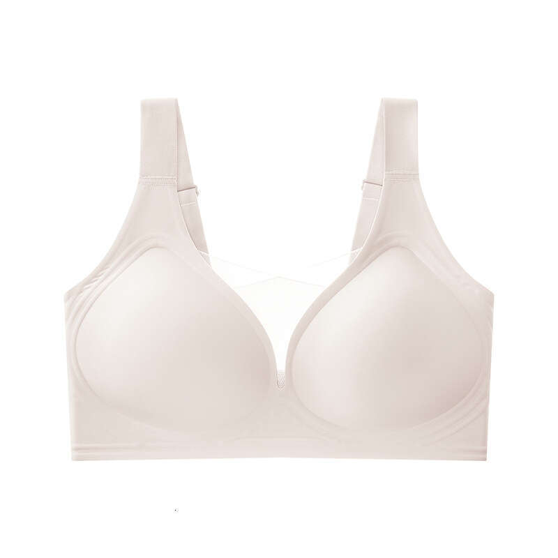 shanshi bra set Jelly full cup seamless cross mesh size underwear thin fit large chest display small anti sagging bra