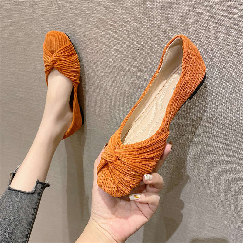 Single Shoe Women's 2023 New Spring/Summer Fairy Style Square Toe Soft Soled Flat Shoes, Light Mouth Versatile Suede Floating Shoes