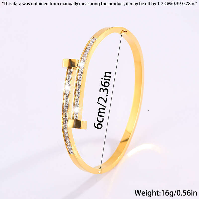 Titanium steel with double headed nails and full dia for girls fashionable temperament versatile bracelet