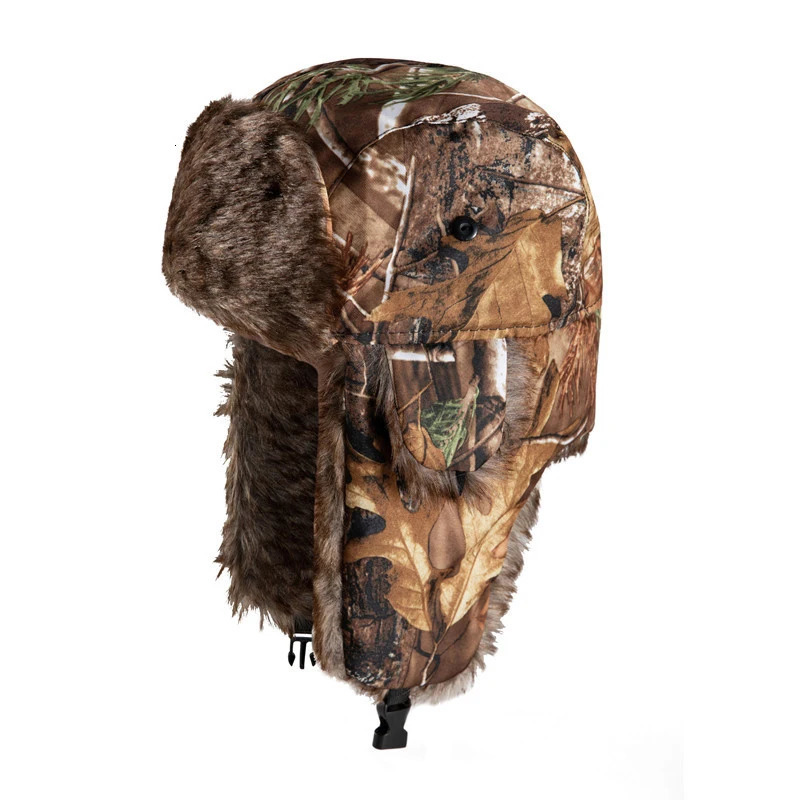 Winter Ski Cap Lei Feng Camouflage Hat Ear Protection Flaps Trapper Trooper Earflap Hat Outdoor Thick Warmer Cap 241024