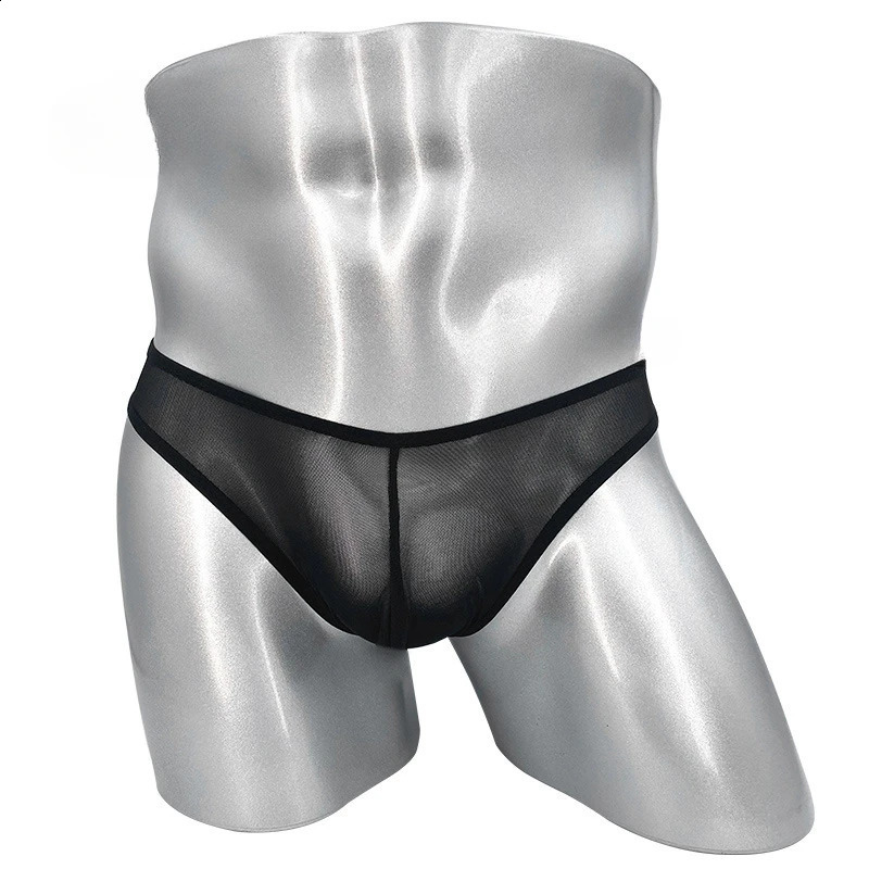 Men Sexy Briefs Jockstrap U Pouch Man Low Waist Panties Thongs Mesh Underpants Gay GSrting Convex Mens Underwear 241105