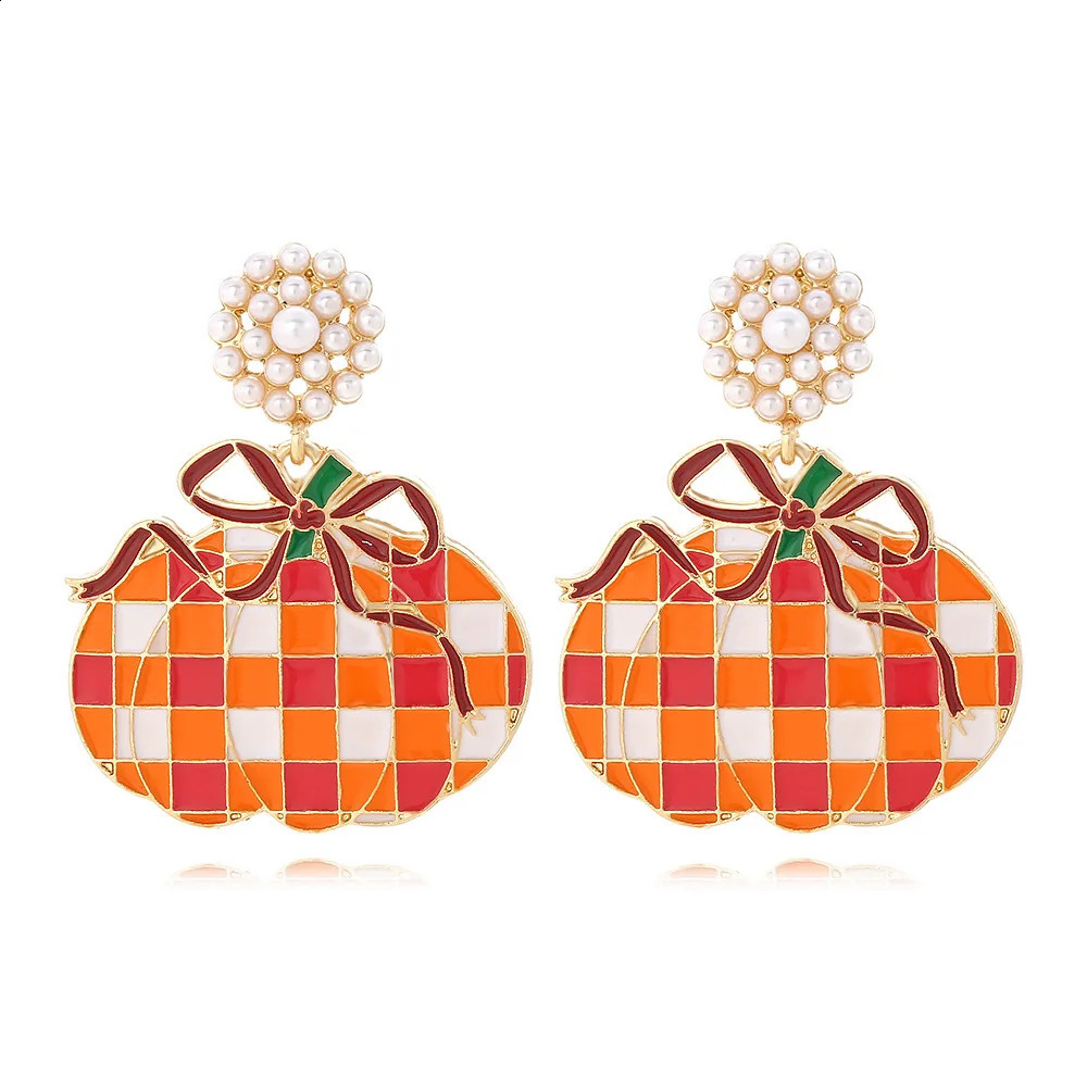 Christmas Creative Pearl Year Bow Earrings 241105