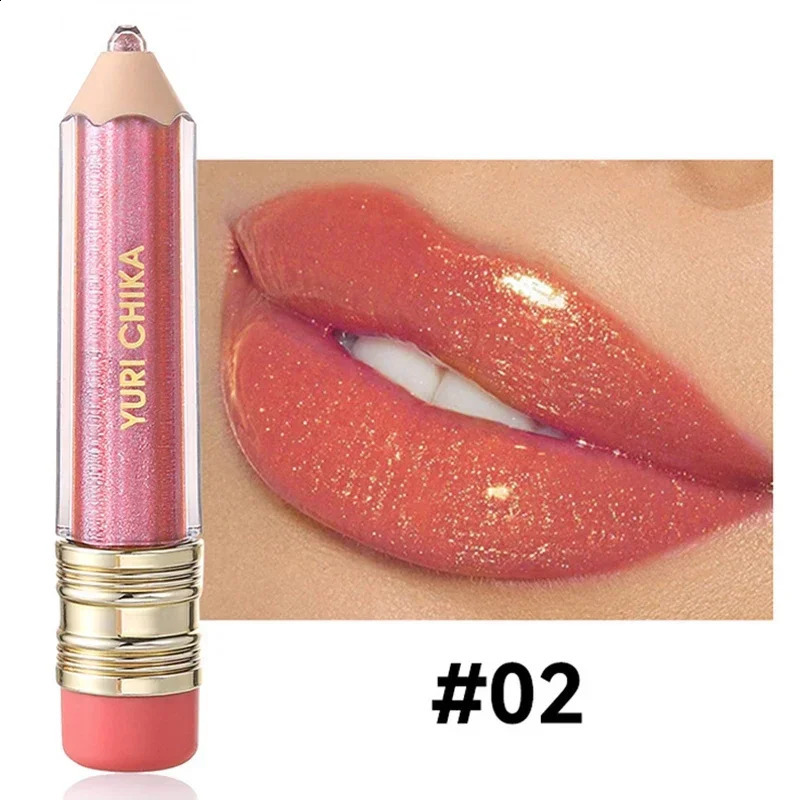 Amusing Pencil Shaped Lipstick Moisturizing Shimmer Lipgloss Sexy Lip Makeup Glitter Lipgloss Long Lasting Liquid Lipstick 241105