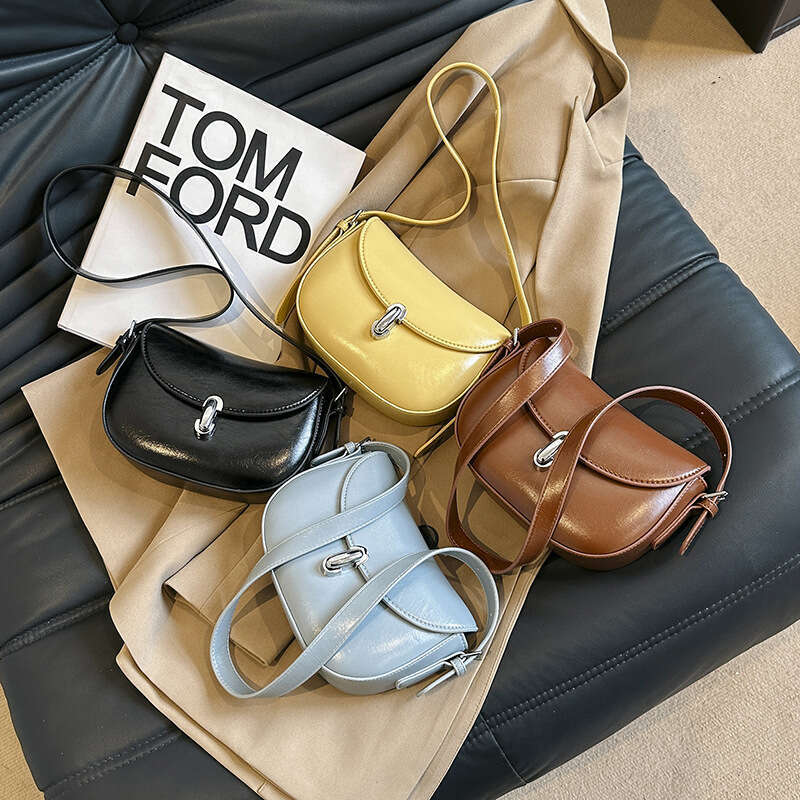 Women's 2024 new Korean version trendy ins fresh and cute armpit soft leather tote crossbody fashion bag