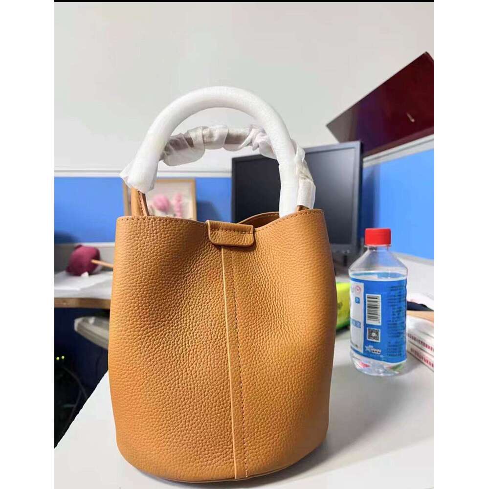 high quality cowhide new womens crossbody 2024 highend leather handbag classic bucket bag