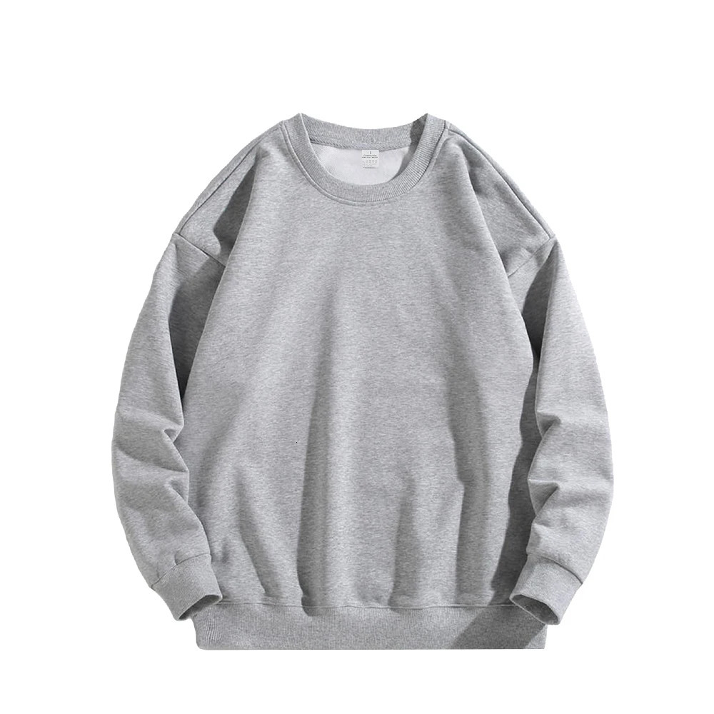 Men Oversized Pullover Fashion Solid Color Sweatshirt Men O Neck Long Sleeve Casual Sweatshirt Street Sportswear 241104