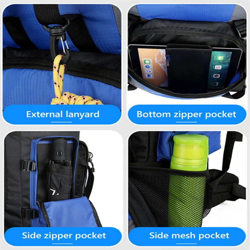 90L Waterproof Hiking Camping Backpack Trekking Bag Rucksack Large Capacity Travel Outdoor Sports Bags Camping Equipment Men 241104