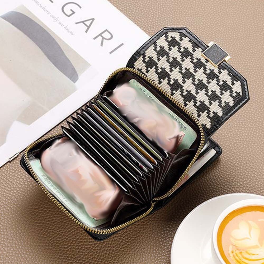 Multi Card Slot 2-in-1 Korean Style PU Leather Short Designer Handbag Holder Zipper Coin Wallet