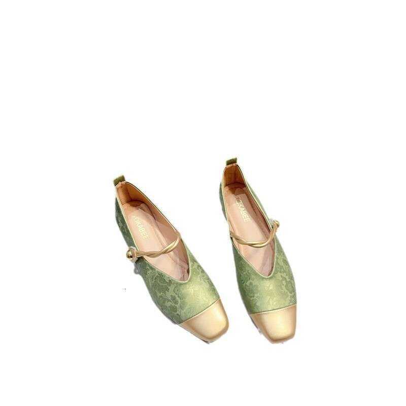 French Elegant Coarse Follow Up For Women Korean Autumn New Edition Mary Jane Shallow Mouth Temperament Soft Leather Women's Shoes