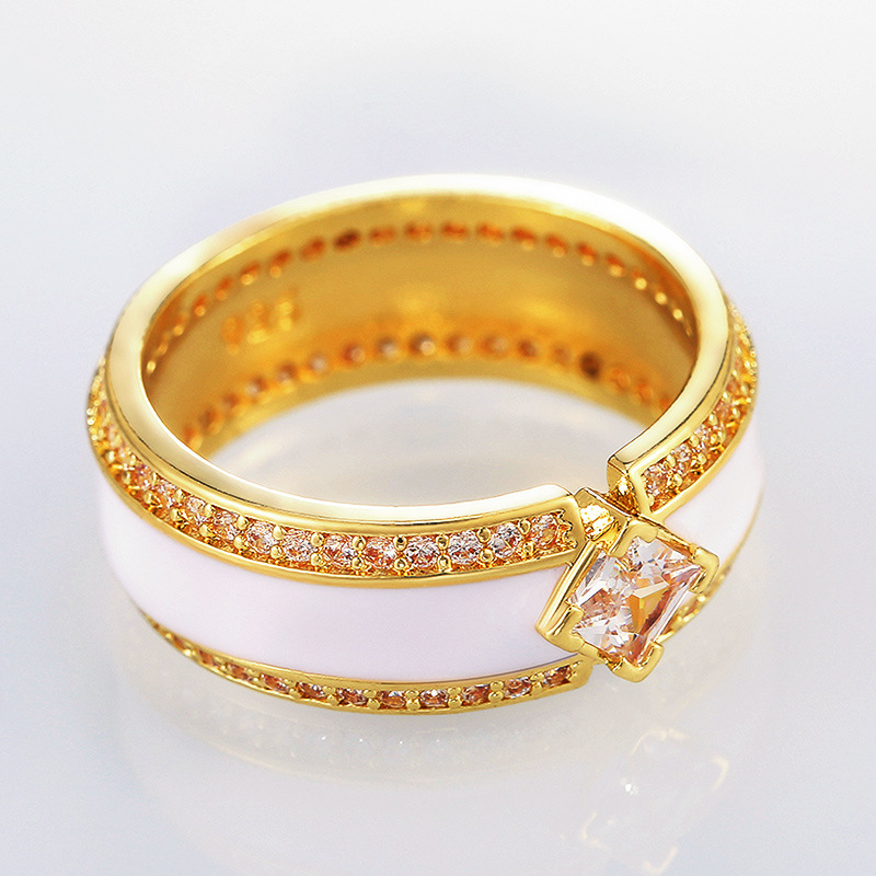 Choucong Elegant Wedding Rings Vintage Jewelry 18k Gold Fill Princess Cut White Cubic Zircon CZ Diamond Eternity Women Wedding Band Ring Gift Fashion 