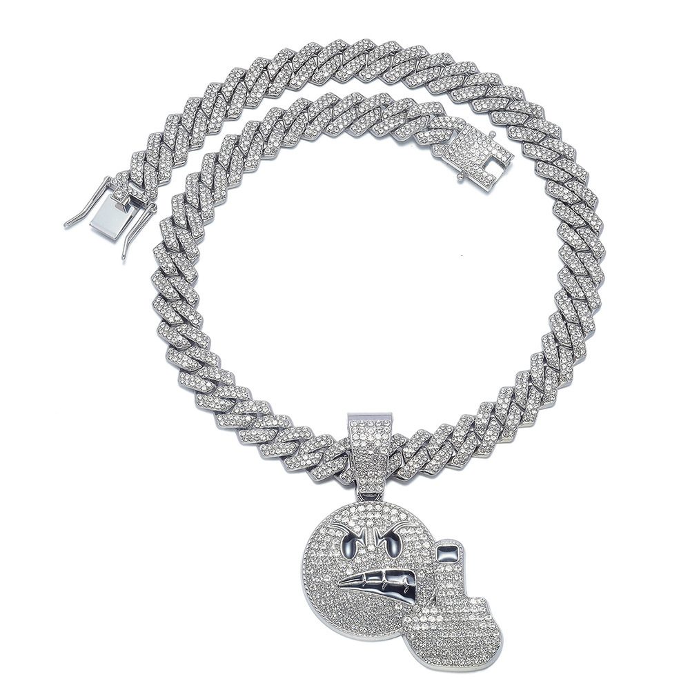 Link Moissanite Jewelry Temu Hot Selling Hip Hop with Letter Smile Personality Multi Specification Alloy Dia Cuban Chain Pendant Through testing