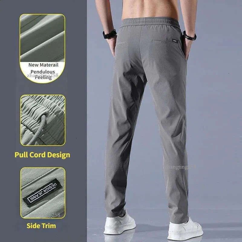 Men Golf Pants Sweatpants Men Ice Silk Large Casual Long Pants Men Breathable Trousers Elastic Quick Dry with Pocket 240822