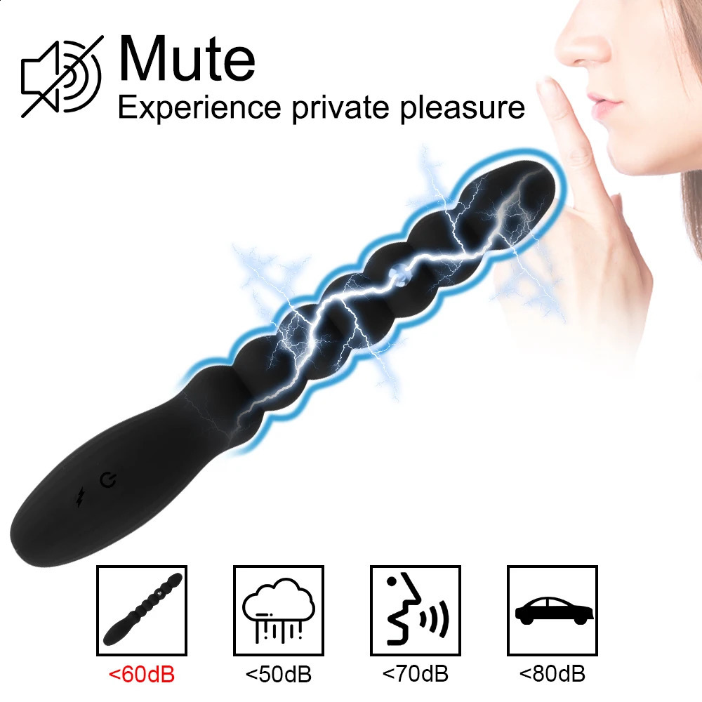 20cm Butt Plug Anal Beads Electric Shock Vibrators for Women Men 18 Slim Dildos Female Masturbator Vaginal Balls Sex Toys Adults 241105
