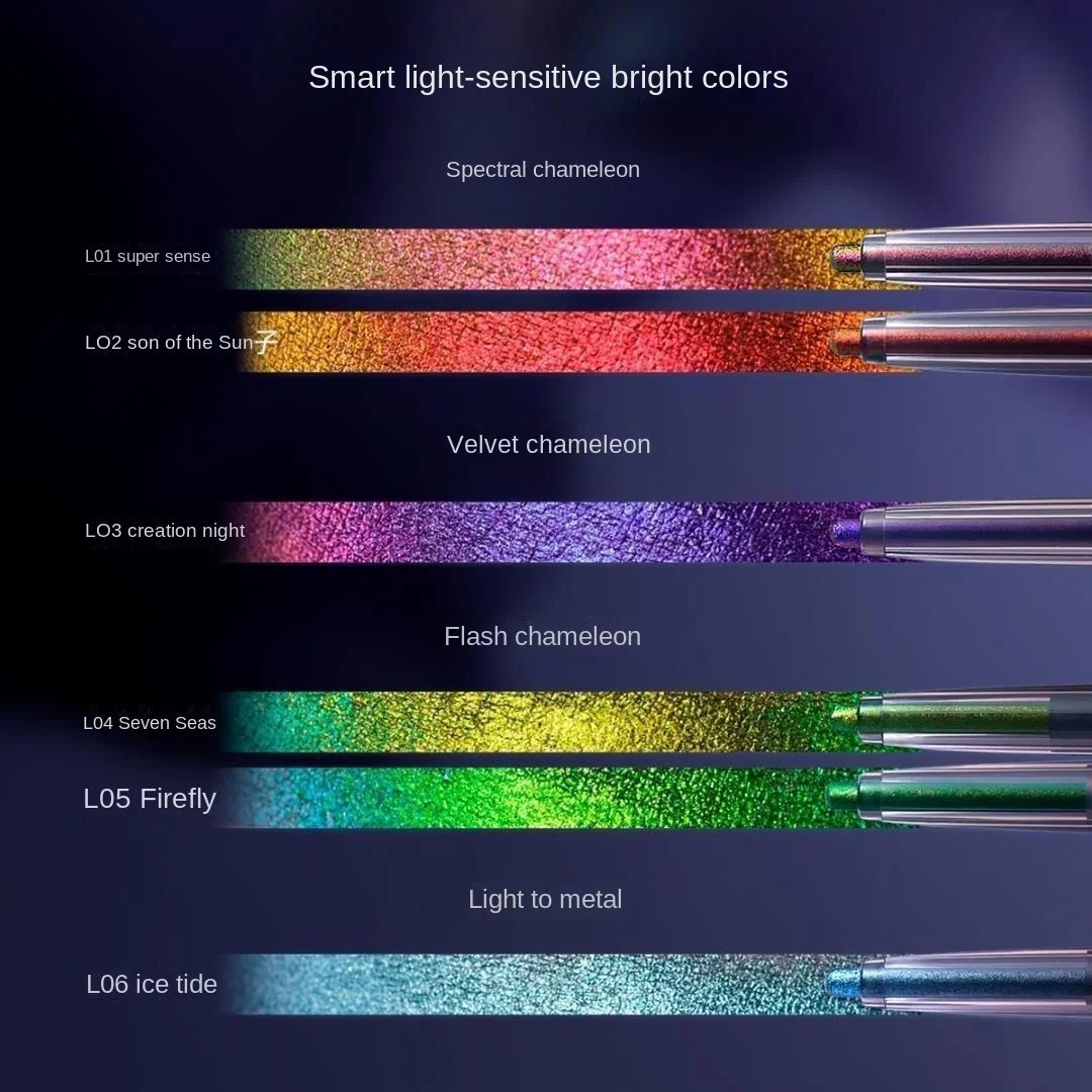 Kaleidos Eyeliner Gel Pencil Waterproof Chameleon Colour Long Wear Glitter Metallic Waterproof Eye Pen 241104