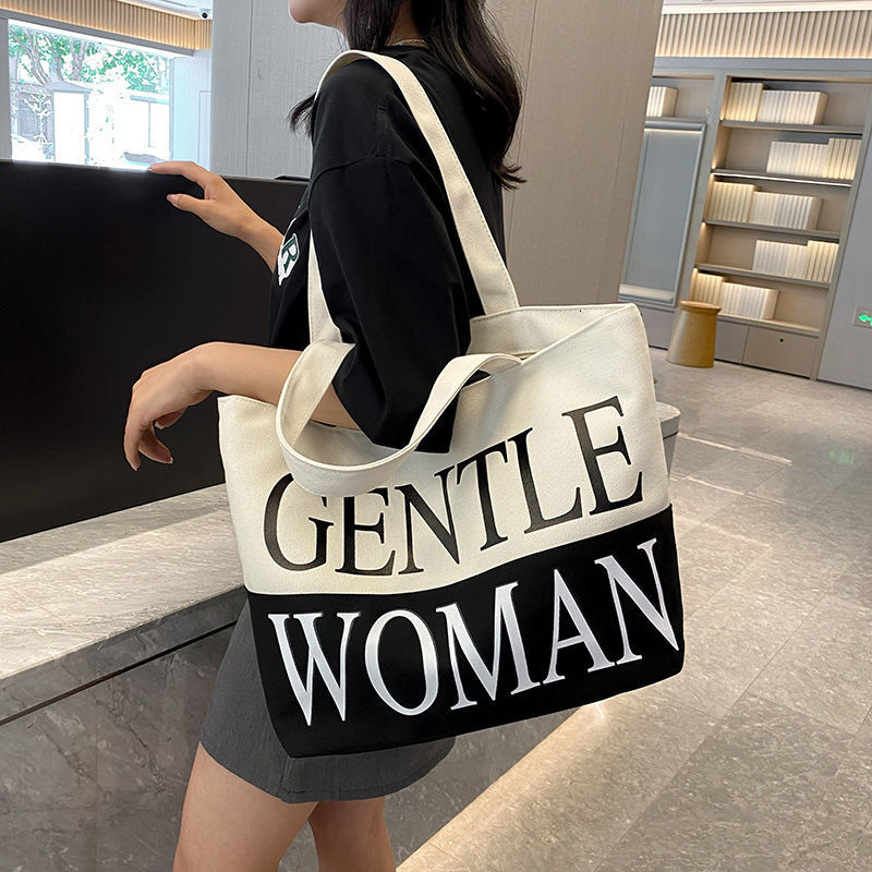 NEW New fashion designer minimalist letter canvas women s Korean casual multifunctional handheld armpit bag single shoulder handbag suitable trend for