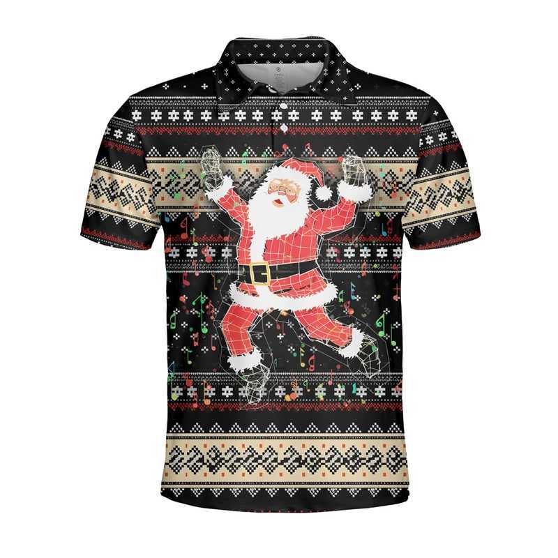 Interesting Santa Claus graphic shirt for men Merry Christmas for boys gift shirt for cute animals Christmas decoration short Slve top W241104