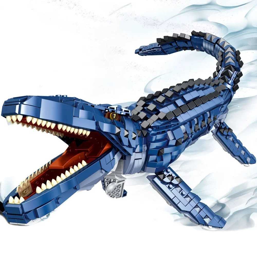Free shipping Blocks 1859 Dinosaur Mosasaur Expert Creative Large Model Silation Building Block Toy Birthday Gift Set Home Decoration