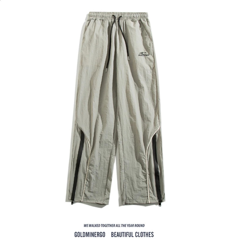American Straight Mountaineering Pants Men Women Korean Version Loose Handsome Leisure n Zipper Mopping Wideleg 241105