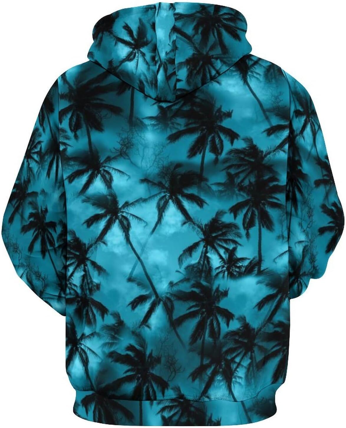 Hoodie for Mens Womens Palm Tree Shirt Tropical Leaves Hoodies for Men 3D Print Pullover Hooded Drawstring Loose Sweatshirt with Big Pockets Graphic C