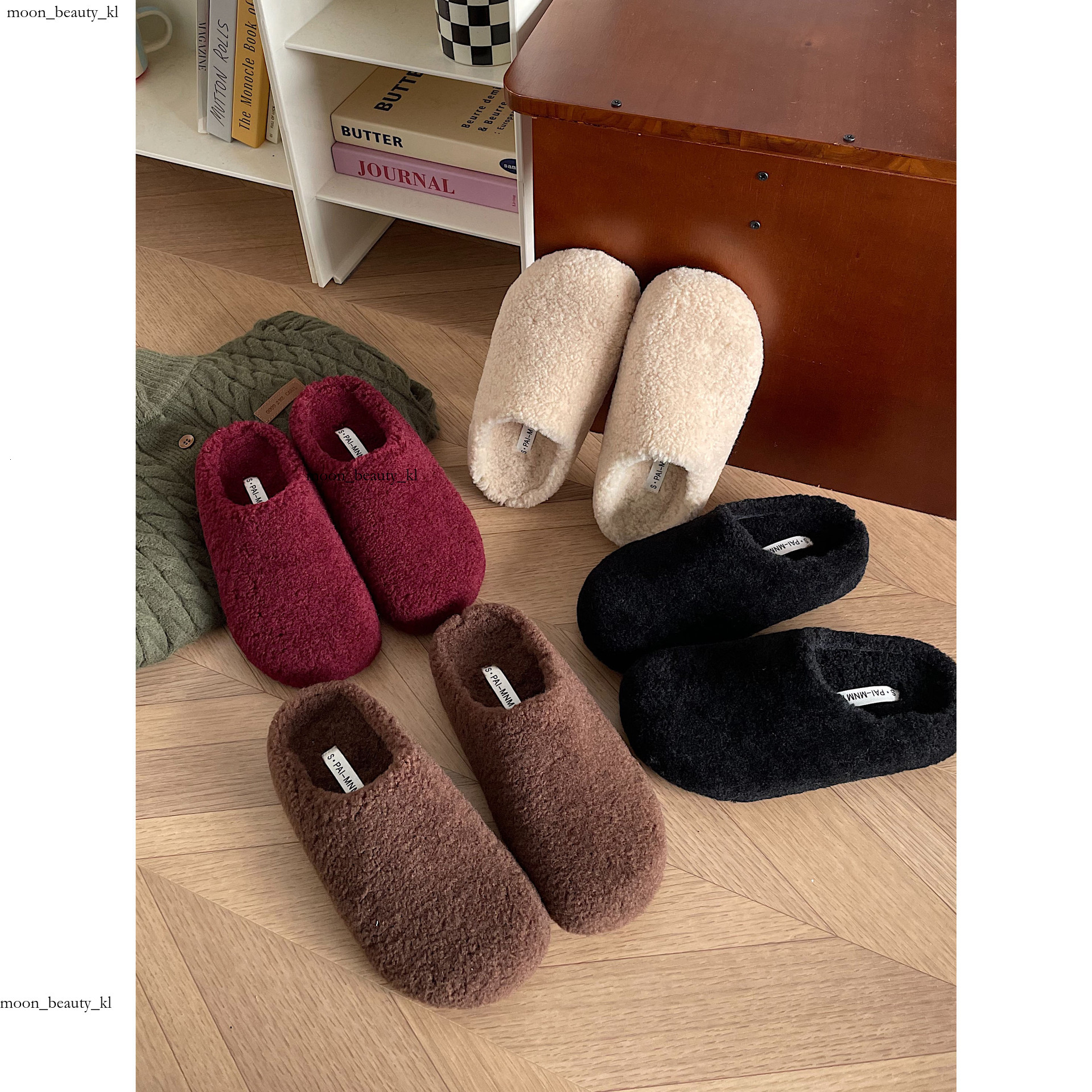 European Style Slippers Casual Hairy Slippers For Women 2024 New Winter Outfit, Flat Bottomed Lazy Mueller Shoes With Velvet Toe Cover, Half Trailer 5