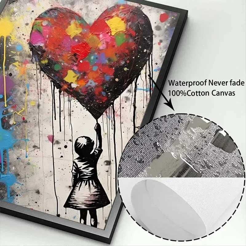 Banksy Graffiti Boy Girl with Balloon on Canvas Posters Prints Street Wall Art Painting for Living Room Home Decor CuadrosXJ241104
