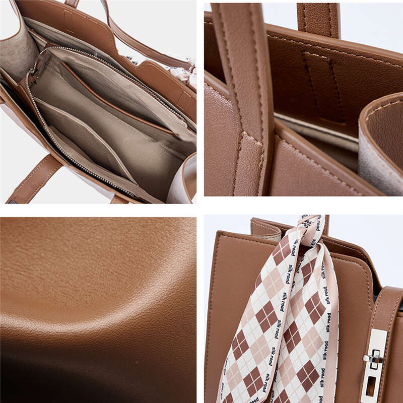 Designer Bag Burminsa 3 Layers Cowhide Genuine Leather Large Tote Handbags For Women 2024 Trend Designer Office Ladies Commuter Shoulder Bags