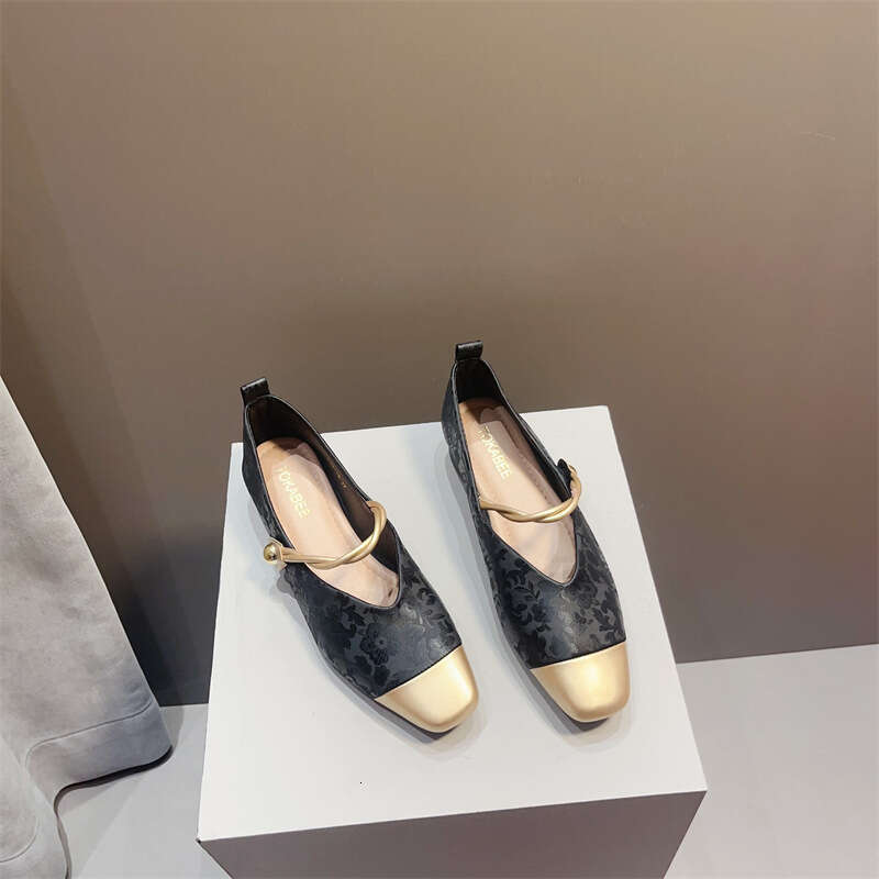 French Elegant Coarse Follow Up For Women Korean Autumn New Edition Mary Jane Shallow Mouth Temperament Soft Leather Women's Shoes