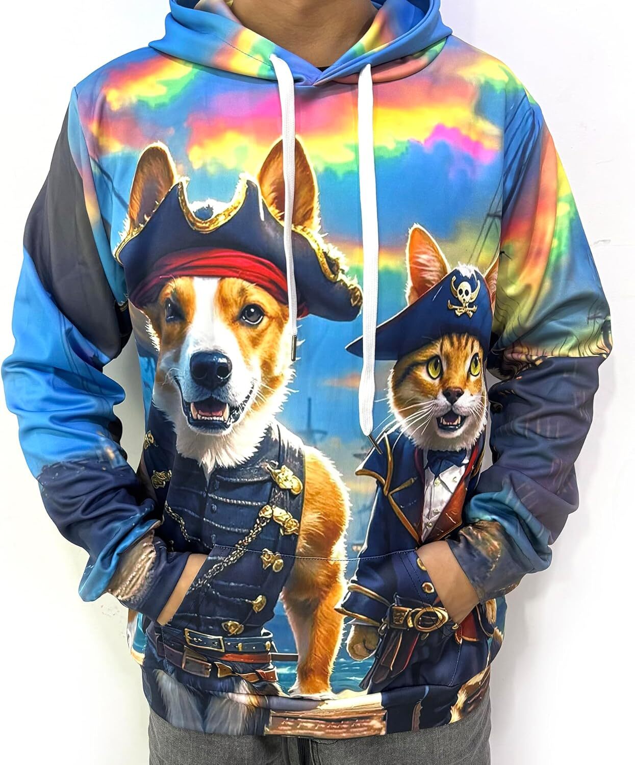 Hoodie for Mens Womens Unisex hooded sweatshirt with innovative 3D printed pattern hooded sweatshirt and pocket Graphic Hoodies sweatshirt Cats and do