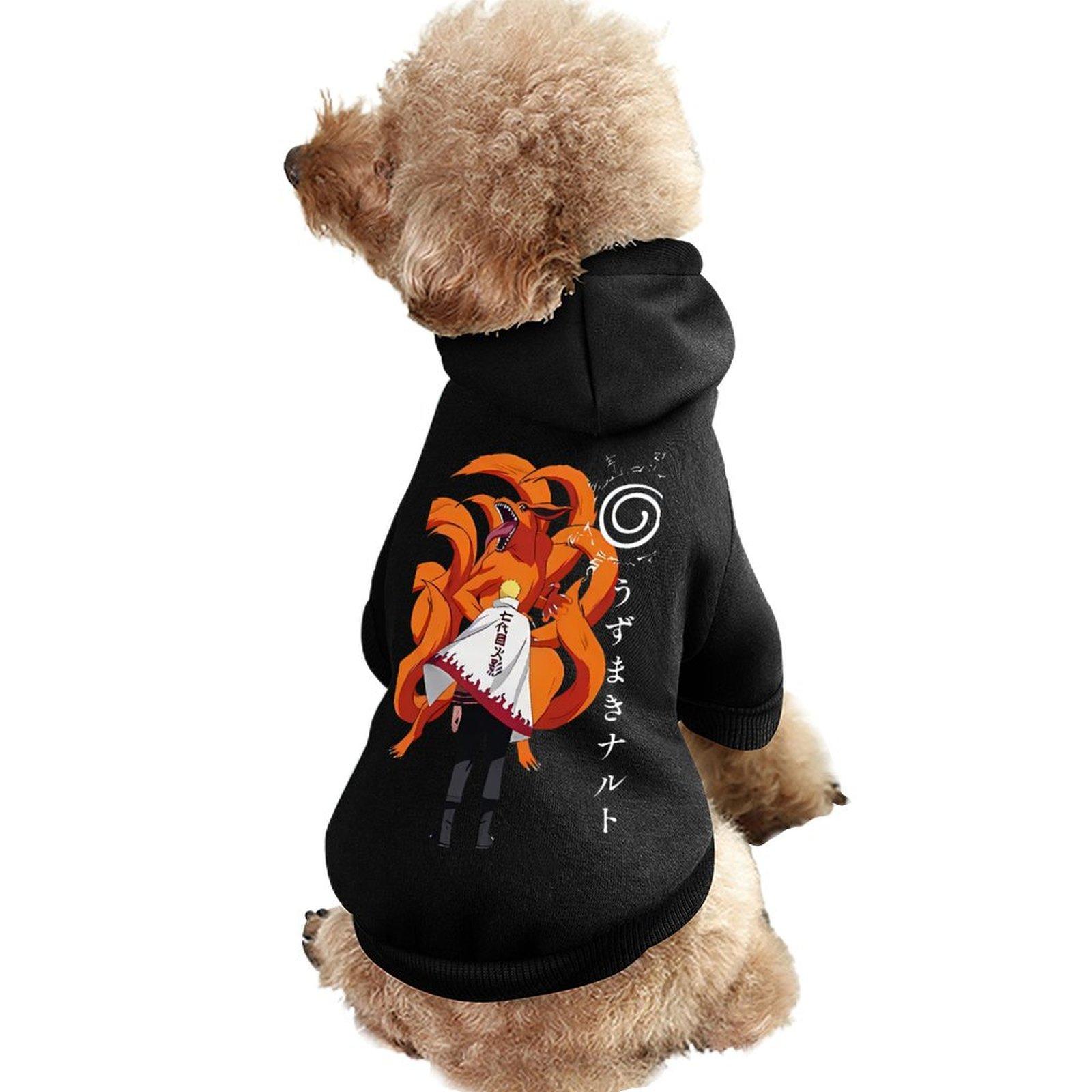 Casual New Dog Hooded Sweatshirt Breathable Anime Printing Dog's Hooded Sweatshirt Black Oversized Micro Elastic Fabrics Loose Fit Pet Hoody