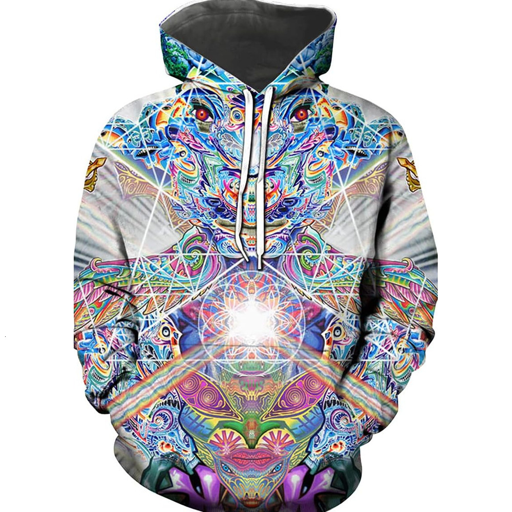 Hoodie for Mens novel pullover hooded sweatshirt with psychedelic 3D printed sportswear Graphic Fashionable and cool